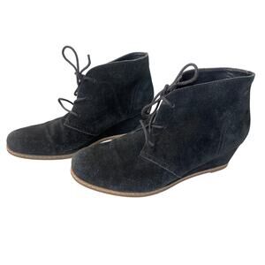 Bjorndal Black Wedge Bootie Boots Shoes Suede Size Women's 7.5